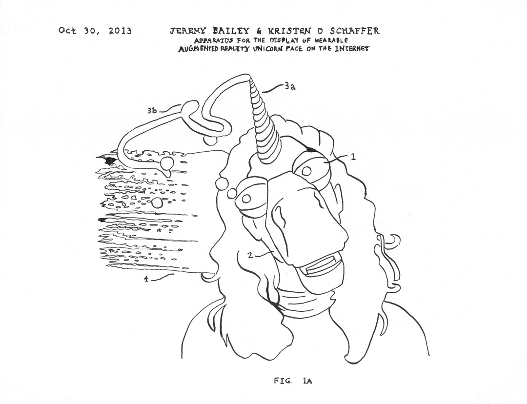 Apparatus for the Display of Wearable Augmented Reality Unicorn Face on the Internet (2013)